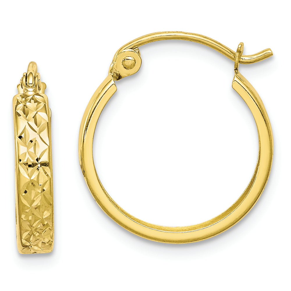 Aretes de Aro Tubo Cuadrado D/C en Oro Amarillo de 10k