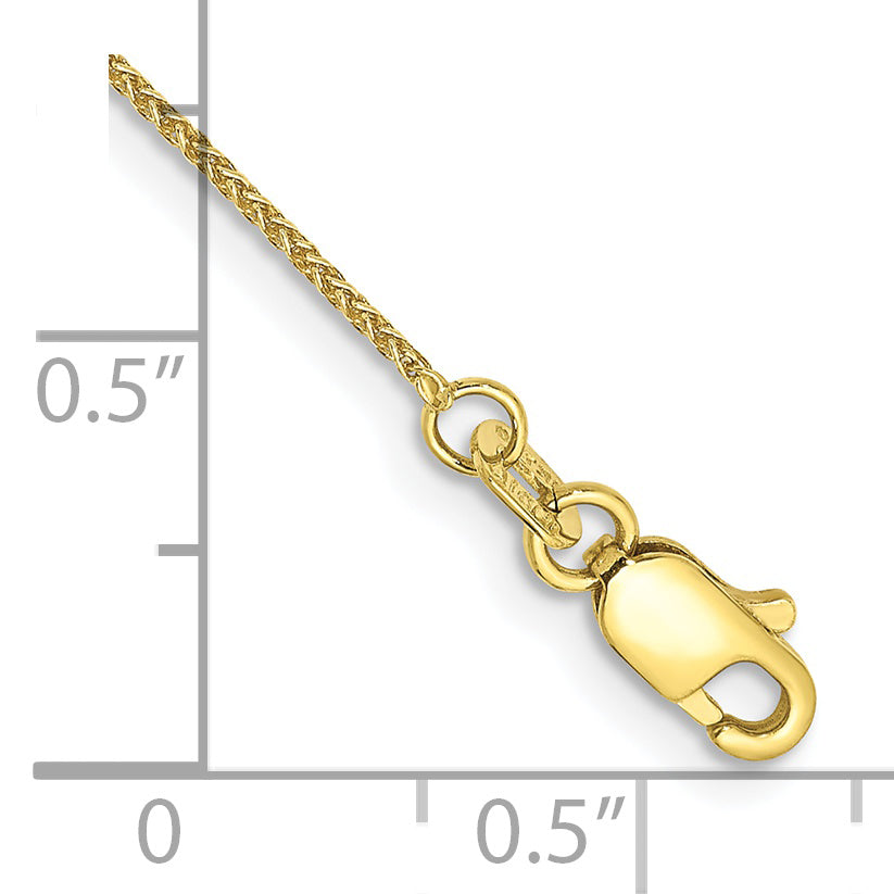 Tobillera de Oro Amarillo de 10K con Cadena Spiga de 0.85 mm y Cierre de Langosta