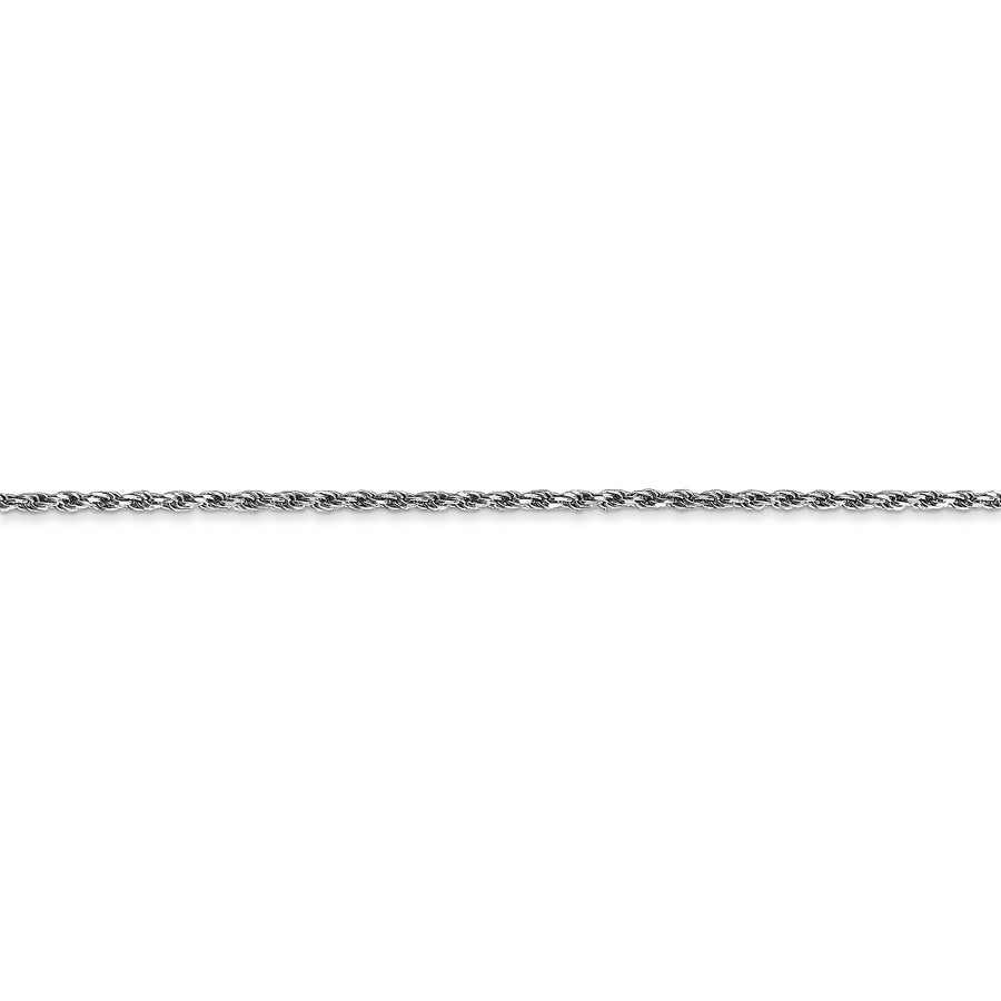 Cadena de cuerda hecha a máquina D/C de 1,3 mm de oro blanco de 10 k