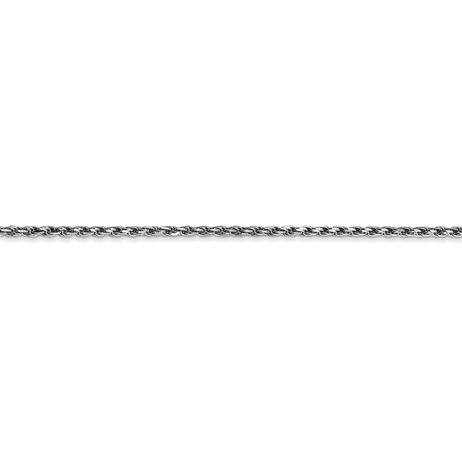 Cadena de cuerda hecha a máquina D/C de 1,6 mm de oro blanco de 10 k