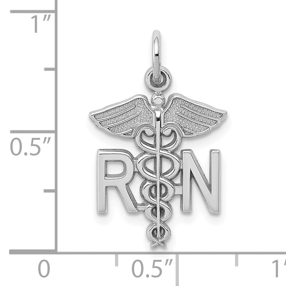 10K White Gold Registered Nurse Pendant