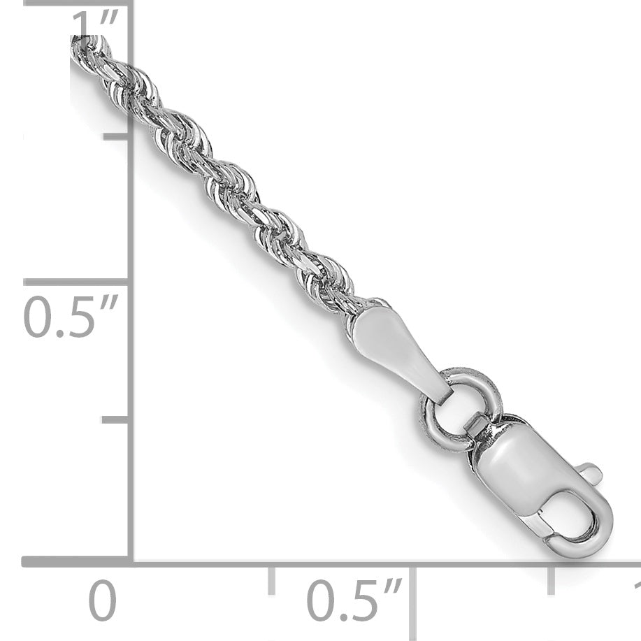 Pulsera de Cuerda Cuádruple D/C de Oro Blanco de 10K, 2 mm