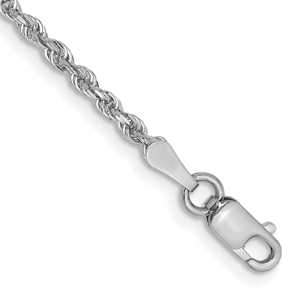 Pulsera de Cuerda Cuádruple D/C de Oro Blanco de 10K, 2 mm