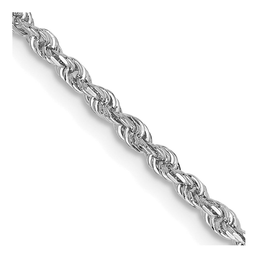 Cadena Cuádruple en Cuerda con Corte Diamantado en Oro Blanco de 10K, 26 Pulgadas, 2 mm