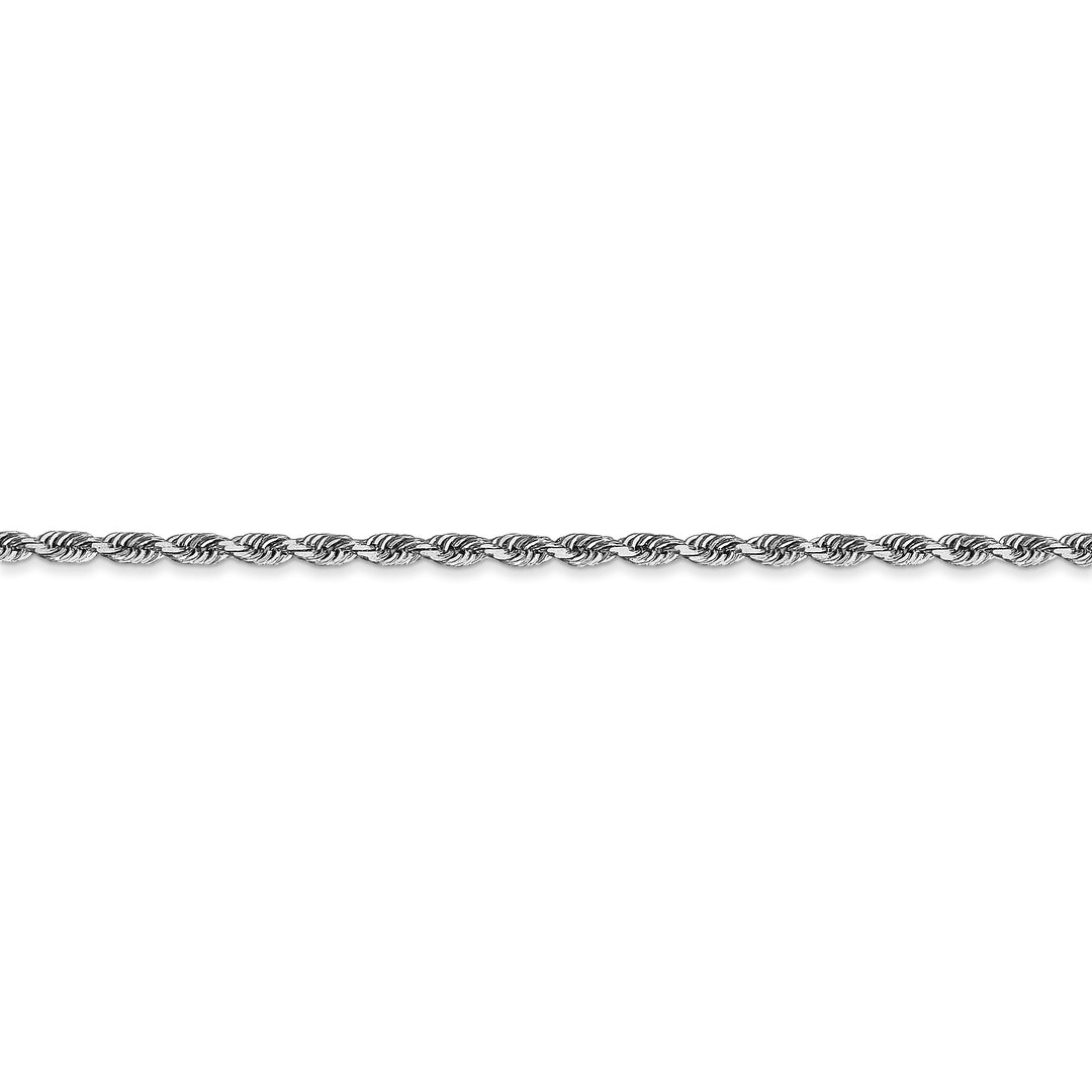 10K White Gold Chain, 2.25mm, Diamond Cut, Quadruple Rope