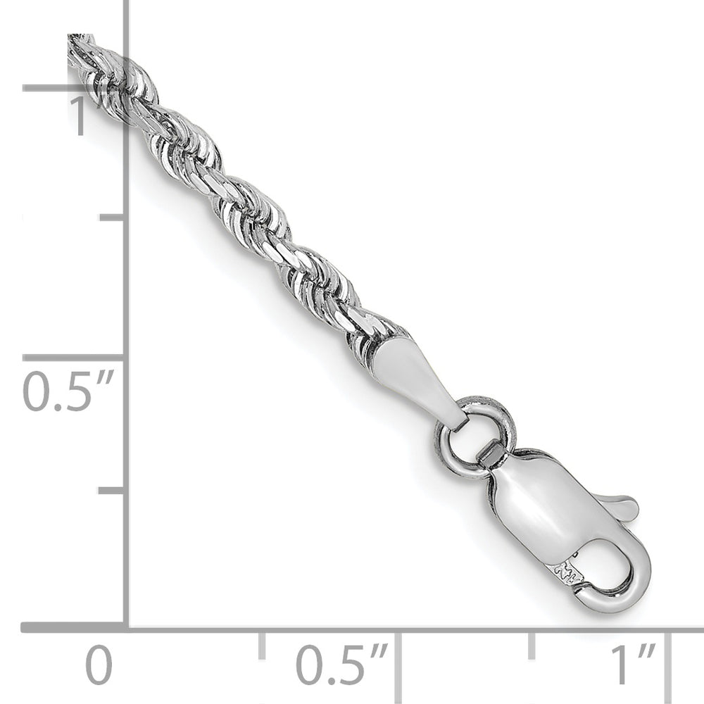 Cadena de Oro Blanco de 10K, 9 Pulgadas, 2.75 mm, Estilo Cuerda Cuádruple con Corte Diamante