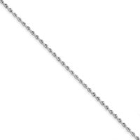 Pulsera de Cuerda Cuádruple de 10k Oro Blanco de 2.75mm con Cierre de Langosta