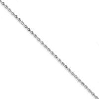 Pulsera de Cuerda Cuádruple de Oro Blanco 10K de 8 Pulgadas y 3 mm con Corte de Diamante
