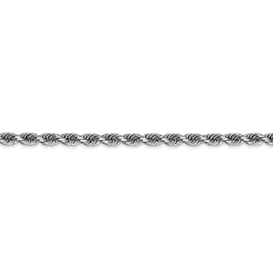 10K White Gold Diamond-Cut Quadruple Rope Chain – 3.35 mm, 30 Inches, with Lobster Clasp