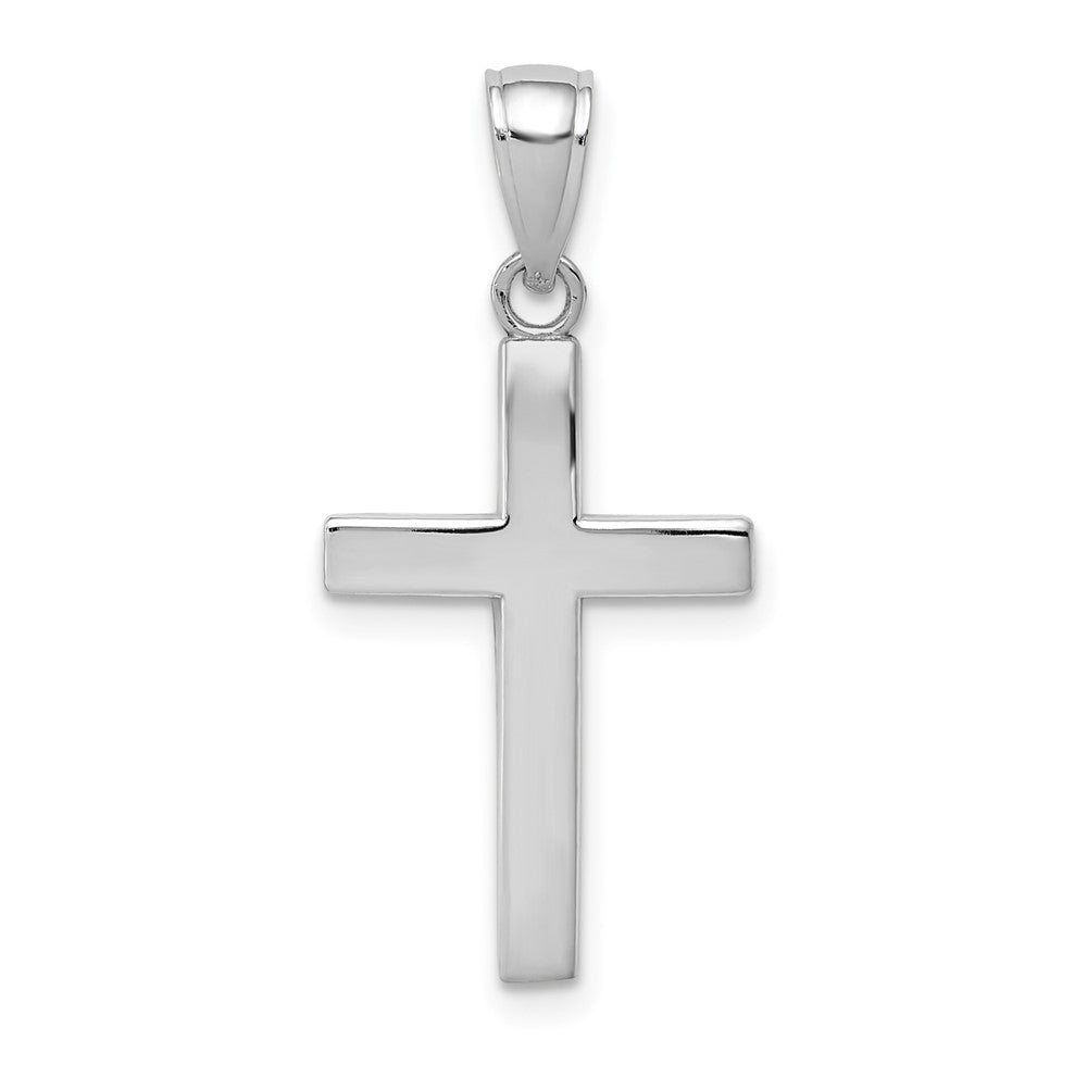 Polished Cross Pendant in 10K White Gold