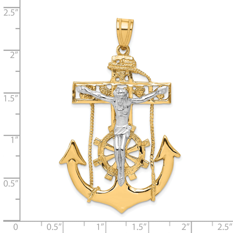 Colgante Crucifijo Mariner en Oro Bicolor de 10k