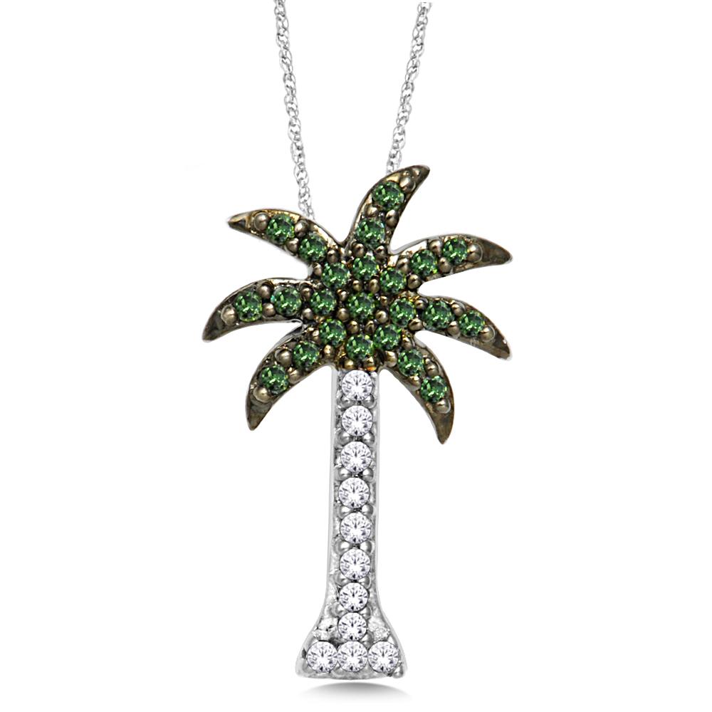 14K White Gold 1/4 ct.tw. Diamond Slider Pendant