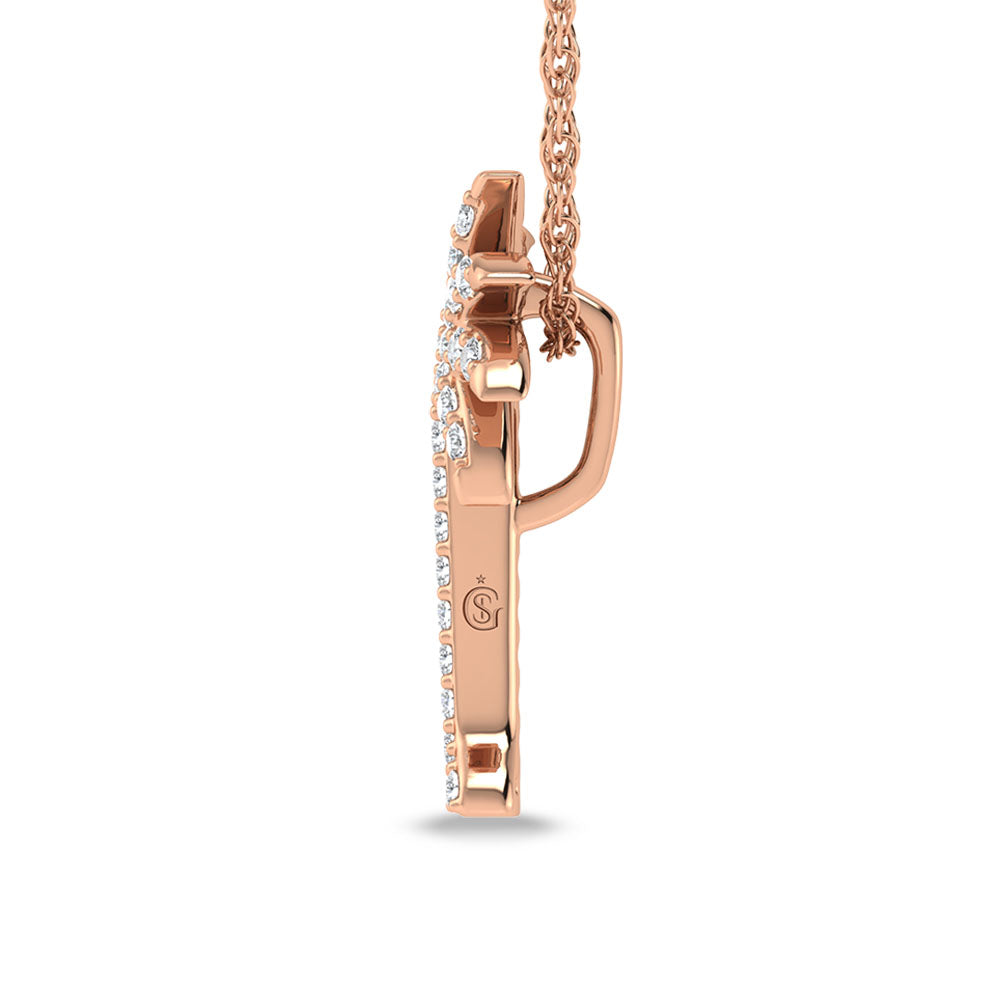 1/5 ct. 14K rose gold diamond palm tree pendant