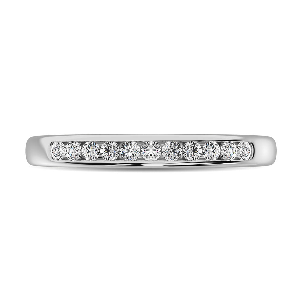 Oro blanco de 10 quilates de 1/5 quilates total. Alianza de aniversario de diamantes