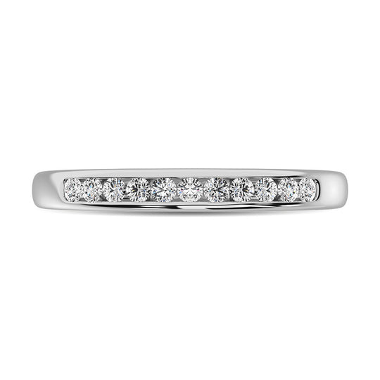 Oro blanco de 10 quilates de 1/5 quilates total. Alianza de aniversario de diamantes