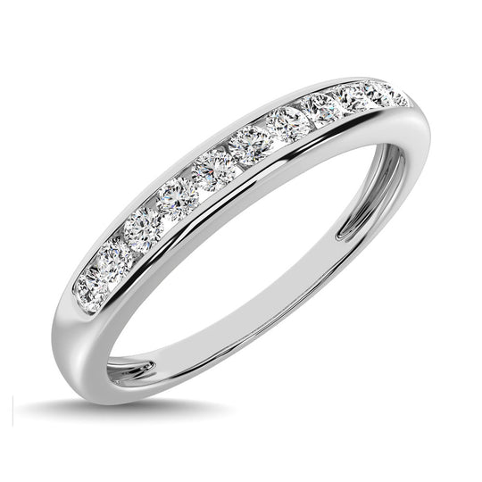 Oro blanco de 10 quilates de 1/5 quilates total. Alianza de aniversario de diamantes