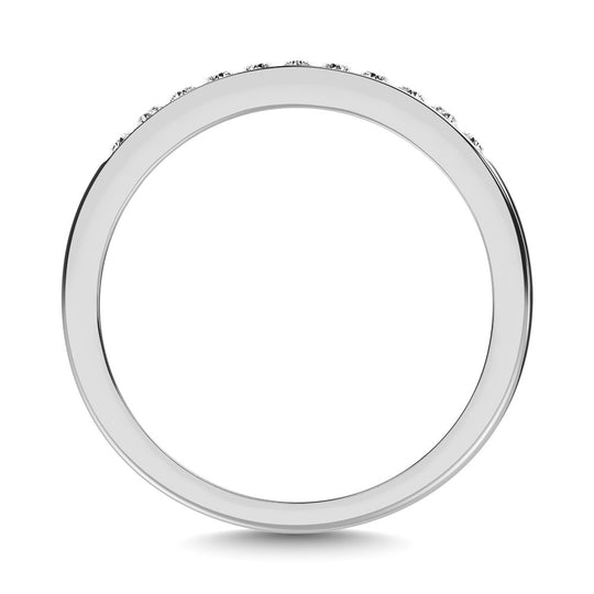 Oro blanco de 10 quilates de 1/5 quilates total. Alianza de aniversario de diamantes