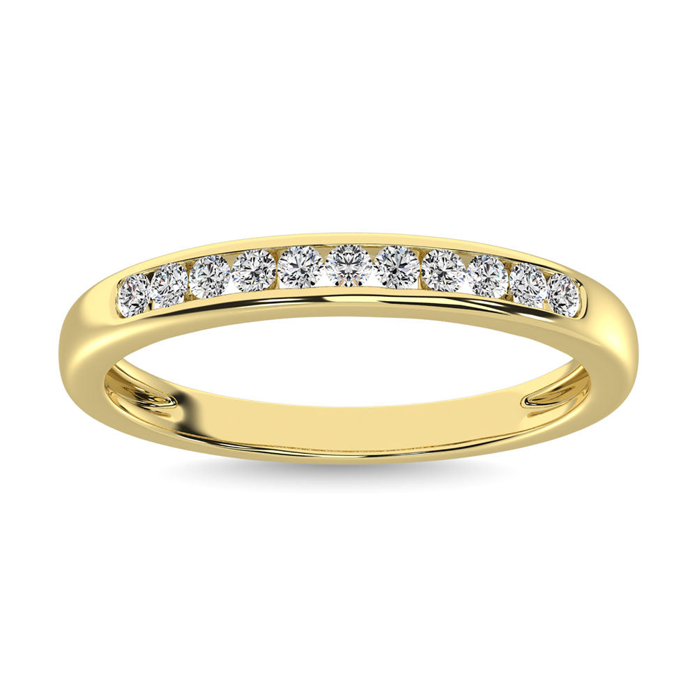 Oro amarillo de 10 quilates de 1/5 qt.Tw. Alianza de aniversario de diamantes
