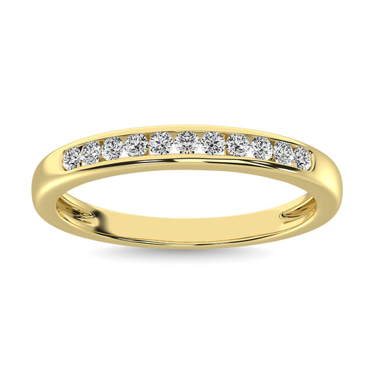 Oro amarillo de 10 quilates de 1/5 qt.Tw. Alianza de aniversario de diamantes