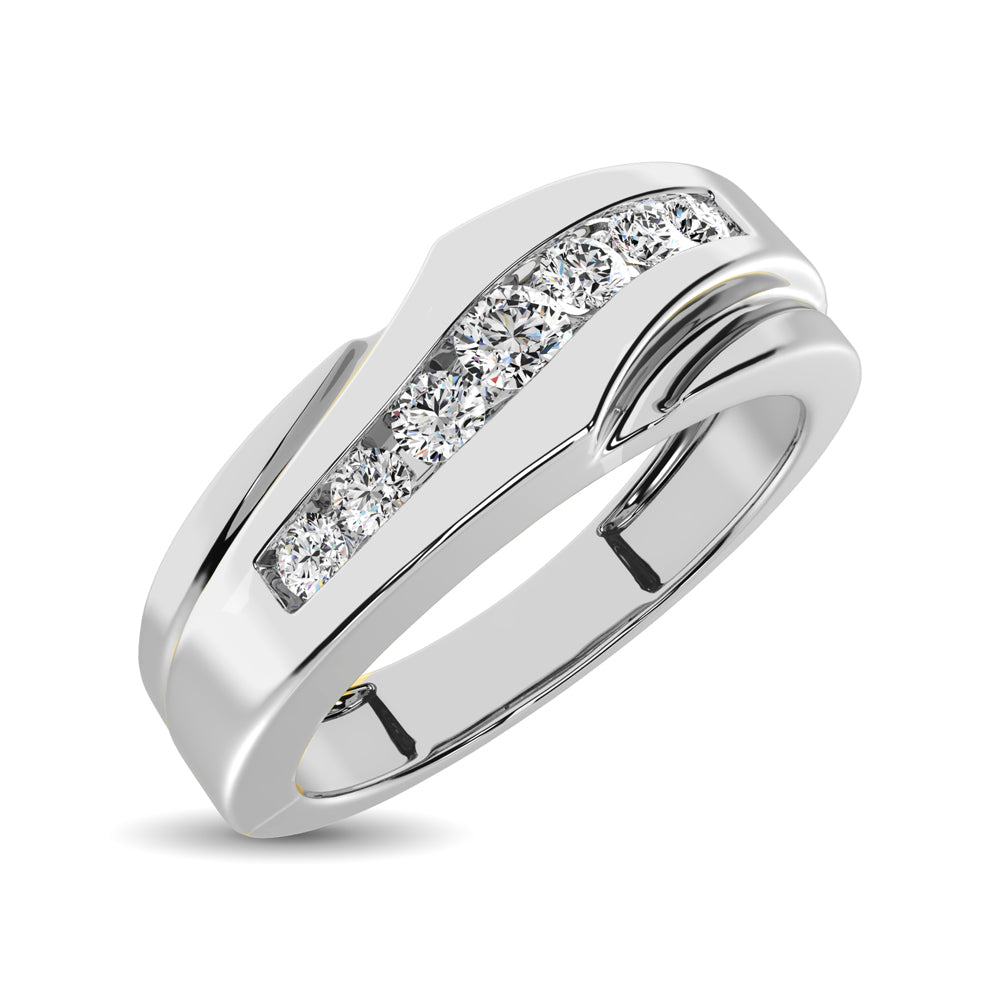 10K White Gold 1/4 ct. Tw. Men's Diamond Band