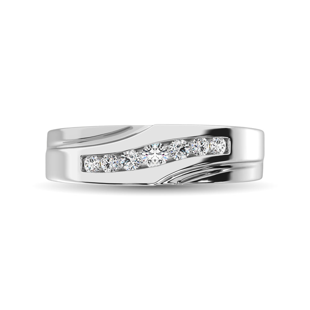 10K White Gold 1/4 ct. Tw. Men's Diamond Band
