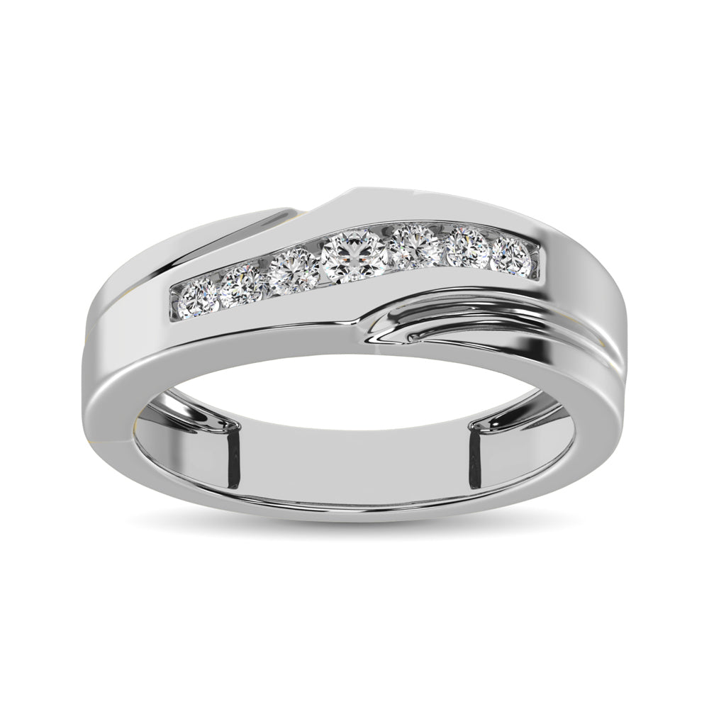10K White Gold 1/4 ct. Tw. Men's Diamond Band