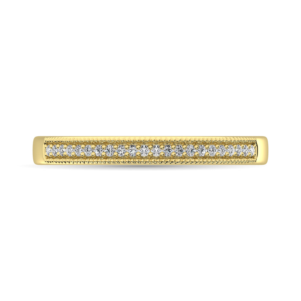Oro amarillo de 10 quilates de 1/10 qt.Tw. Anillo de boda de diamantes
