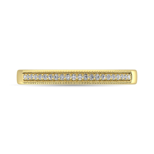 Oro amarillo de 10 quilates de 1/10 qt.Tw. Anillo de boda de diamantes