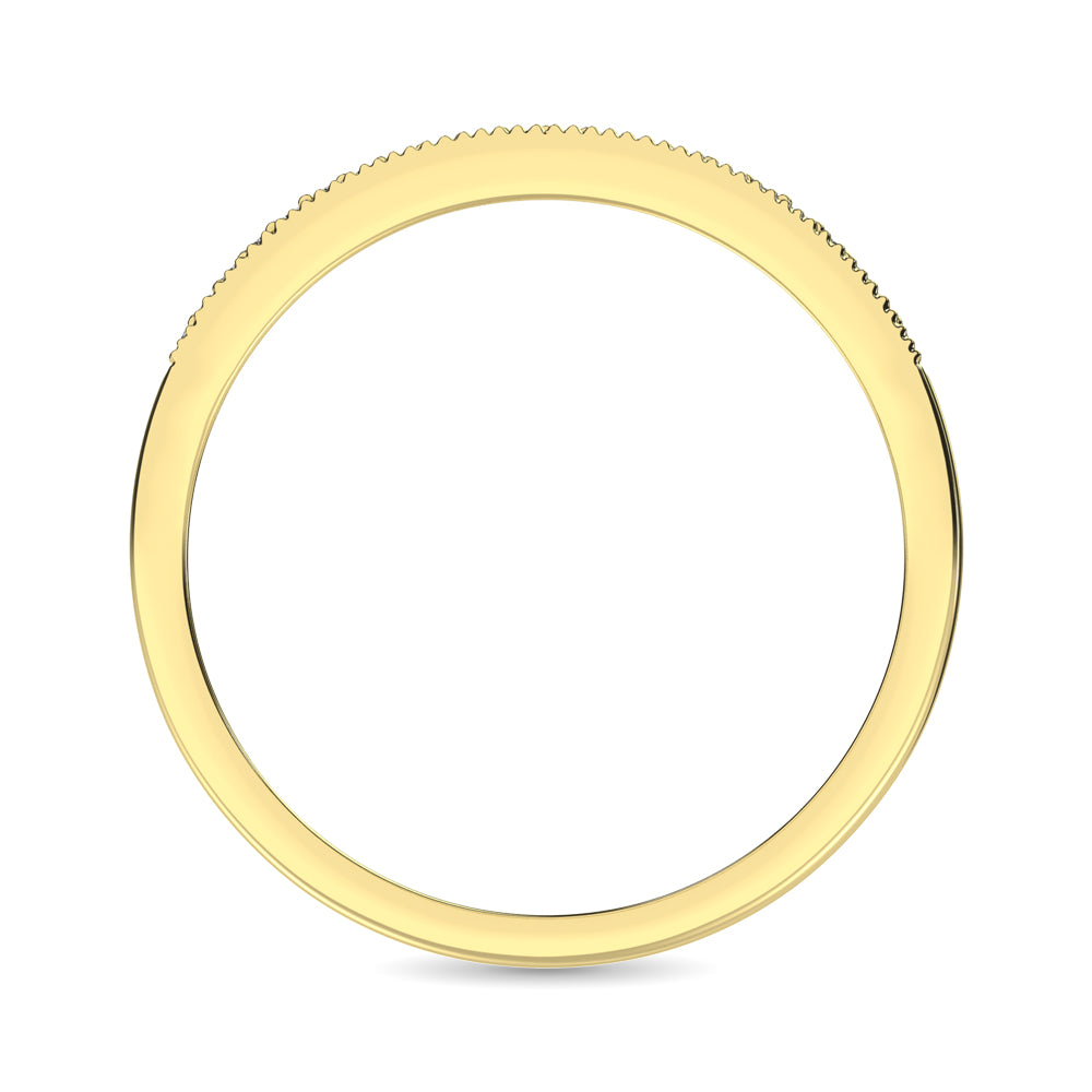 Oro amarillo de 10 quilates de 1/10 qt.Tw. Anillo de boda de diamantes