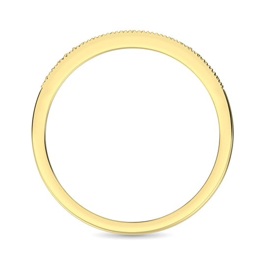 Oro amarillo de 10 quilates de 1/10 qt.Tw. Anillo de boda de diamantes