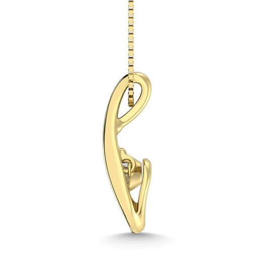 10K Yellow Gold 1/20 ct.tw. Moving Diamond Fashion Pendant