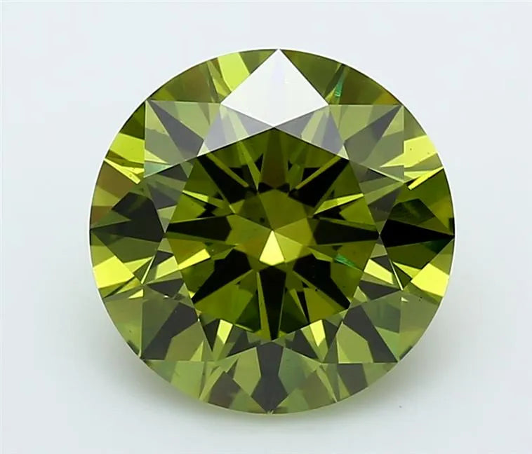 5.00ct Round Lab Grown Diamond (Colour Fancy Vivid Green, Clarity VS2, Cut EX, IGI Certified)