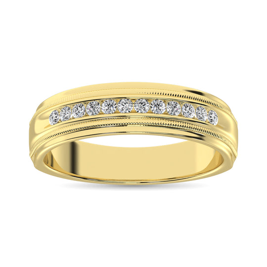 14K Yellow Gold 1/2 ct. Tw. Men's Diamond Machine Band