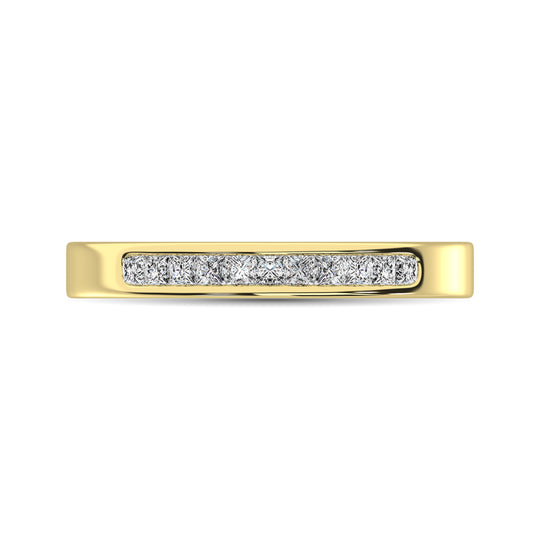 Oro amarillo de 14 quilates de 1/4 qt.Tw. Banda de m√°quina de diamantes para mujer