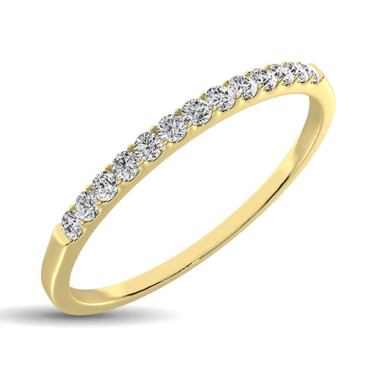 14K Yellow Gold 1/6 Carat Total Diamond Ladies' Machine Cut Band