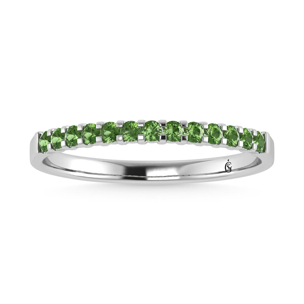 Churumbela en oro blanco de 14 quilates con Peridoto 1/4 Ct.Tw.