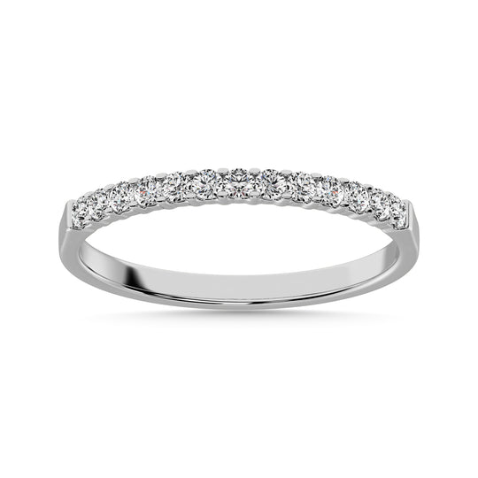 Diamante 1/5 Ct.Tw. Alianza de boda para mujer en oro blanco de 10 quilates