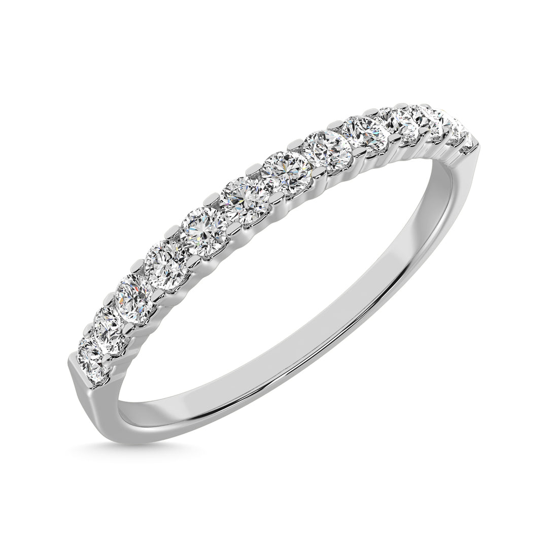 Diamante 1/5 Ct.Tw. Alianza de boda para mujer en oro blanco de 10 quilates