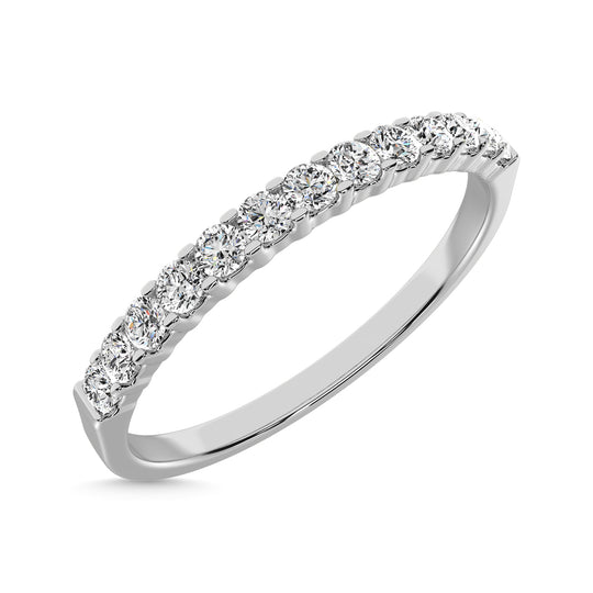 Diamante 1/5 Ct.Tw. Alianza de boda para mujer en oro blanco de 10 quilates