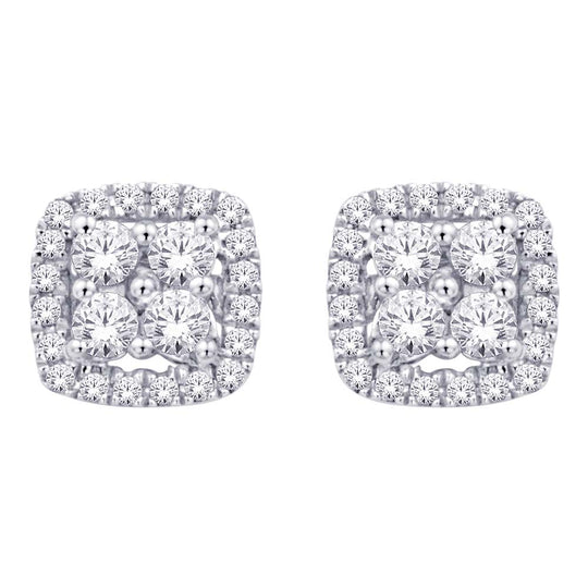 Aretes con Diamantes de 1/5 qt en Oro Blanco de 14k