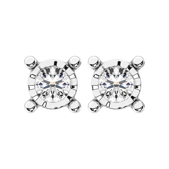 1/6 Ct. Tw. Diamond Solitaire Earrings in 14k White Gold