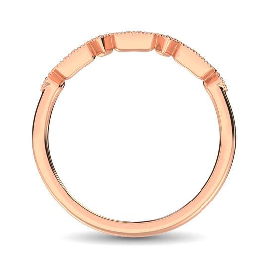 Anillo Apilable en Oro Rosa de 14k con Diamantes de 1/20 qt