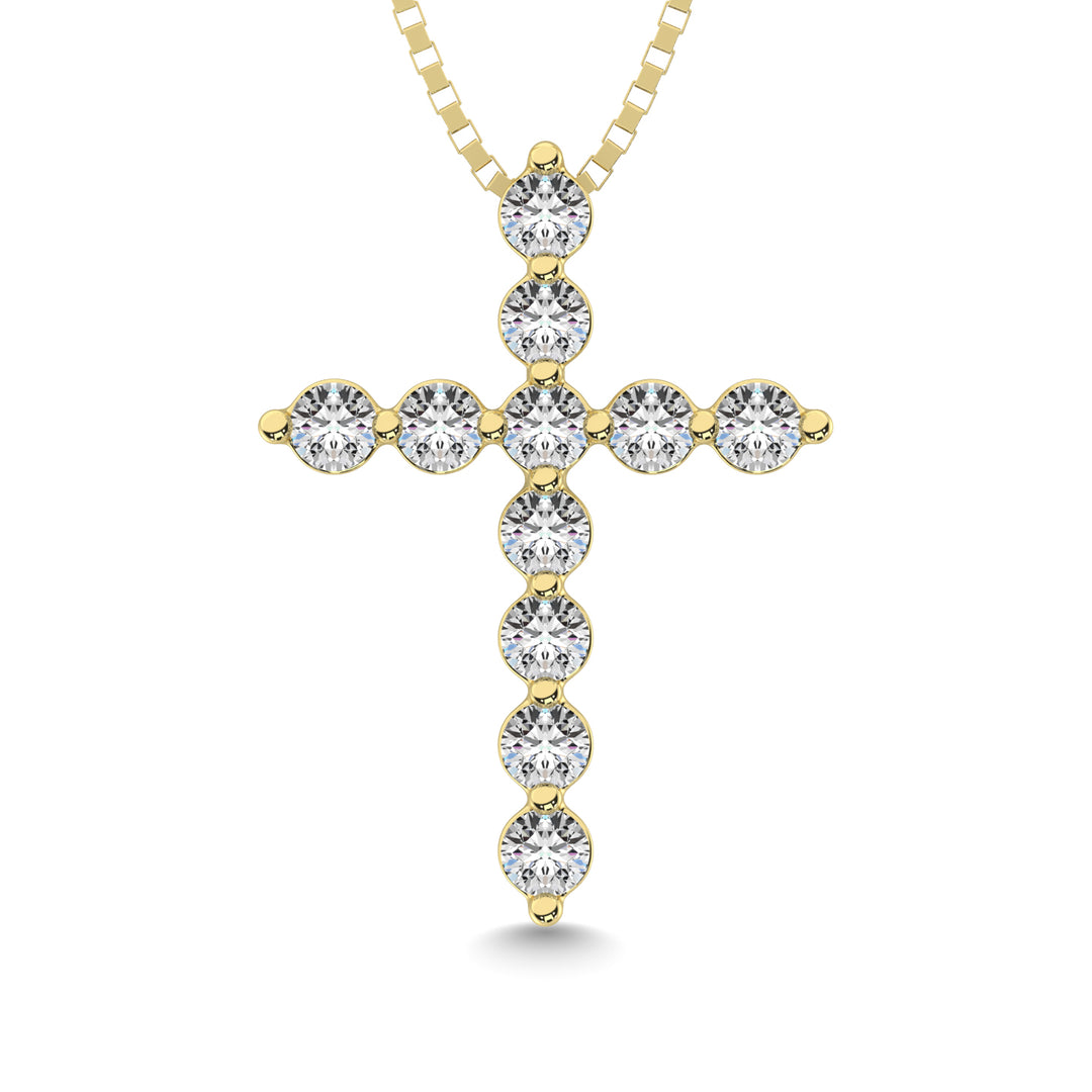 1/5 ct. Tw. Shared Prong Diamond Cross Pendant