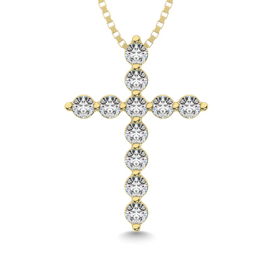1/5 ct. Tw. Shared Prong Diamond Cross Pendant