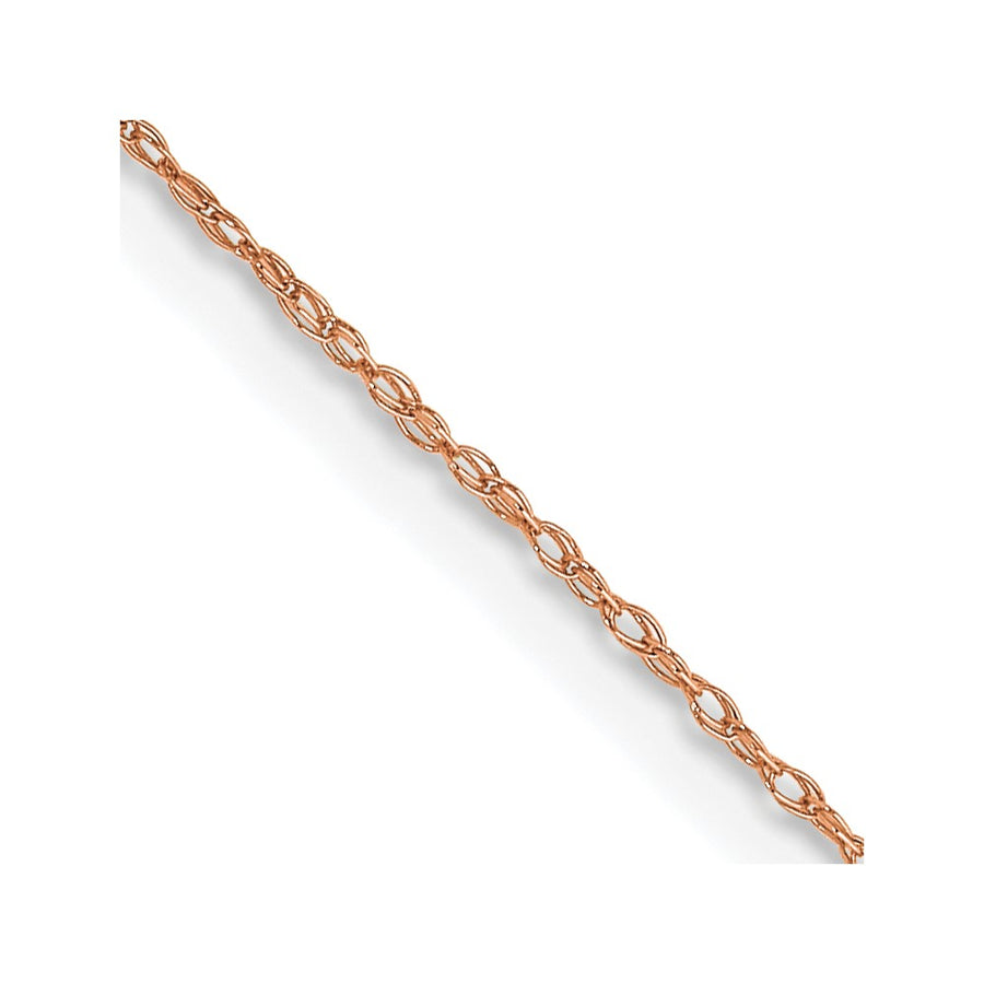 Cadena tipo cable cardada de oro rosa de 10 quilates de 0,5 mm