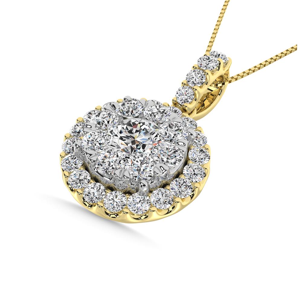 1 1/2 Carat 14K Yellow Gold Diamond Fashion Pendant
