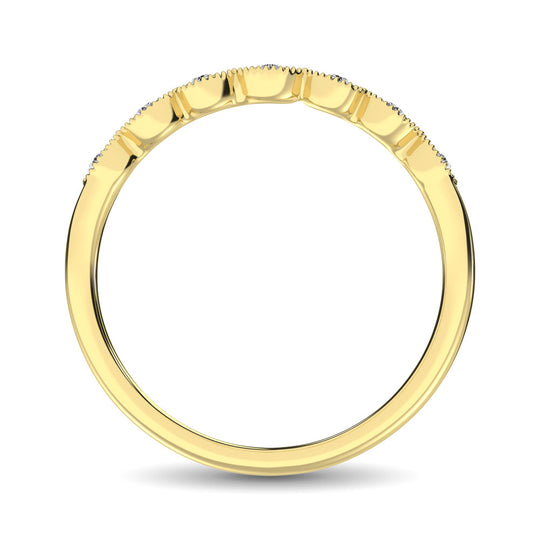Oro amarillo de 14 quilates de 1/20 quilates total. Banda apilable de diamantes