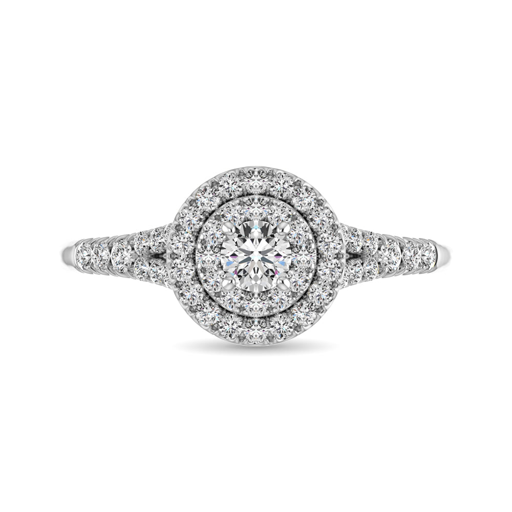Anillo de Compromiso con Diamantes de 1/2 qt en Oro Blanco de 10k