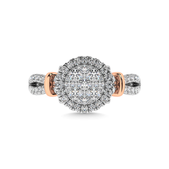Anillo de Moda con Diamantes de 3/4 qt en Oro Blanco de 14k