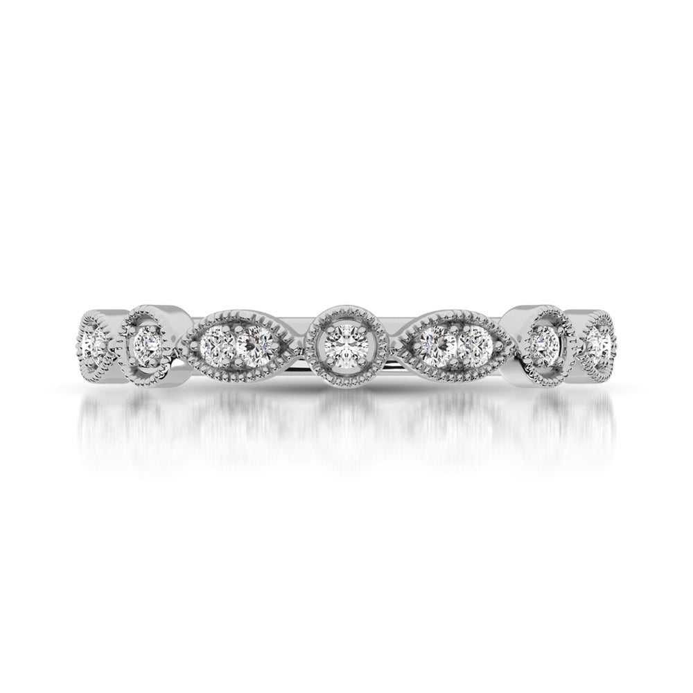 1/10 ct Diamond Stackable Wedding Band in 10k White Gold